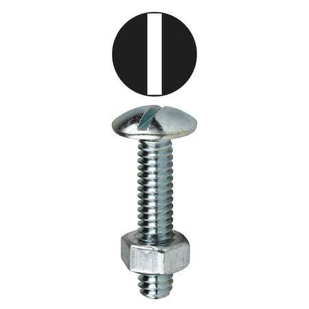 Dottie 1/4"-20 x Slotted Round Stove Bolt Kit, Zinc Plated Finish, Carbon Steel 1420